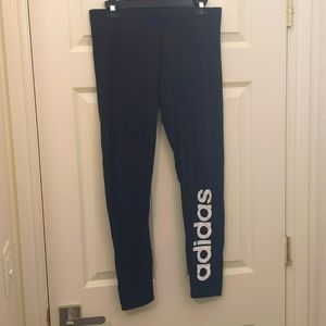✅Adidas Black Leggings lounge pants size Large Yoga Momcore